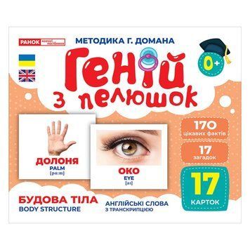 Набір розвиваючих карток Геній з пелюшок "Будова структура" Ранок 10107202, 17 карток 10107202 фото