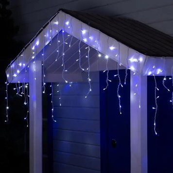 Синій Новорічна святкова гірлянда бахрома 120 Led прозорий провід 3х0.5 м Dyd4141/3 фото