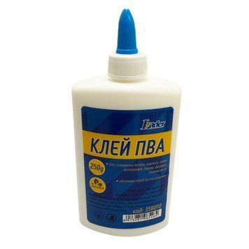 Клей канцелярський ПВА 358010 ковпачок-дозатор 250 грам 358010 фото