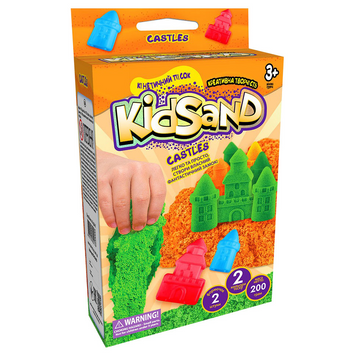 Кінетичний пісок KidSand KS-05-01U, 200 г в наборі Помаранчеві замки KS-05-04U фото