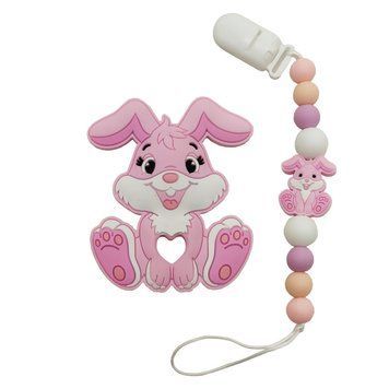 Прорізувач WD210921 Зайчик силіконове намисто Рожевий WD210921(Pink) фото