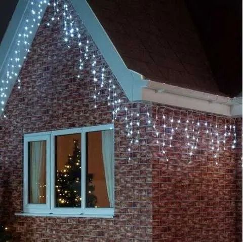 Синій Новорічна святкова гірлянда бахрома 120 Led прозорий провід 3х0.5 м Dyd4141/3 фото