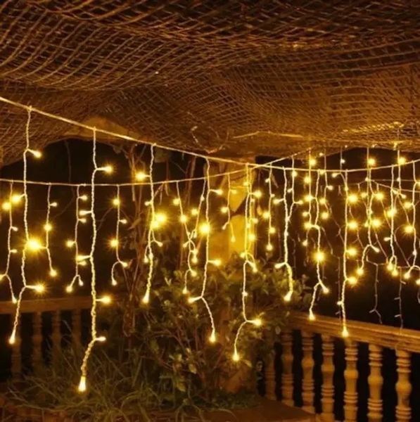 Синій Новорічна святкова гірлянда бахрома 120 Led прозорий провід 3х0.5 м Dyd4141/3 фото