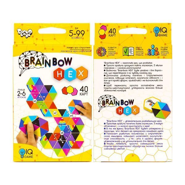 Розважальна карткова гра "Brainbow HEX" G-BRH-01-01, 40 карт G-BRH-01-01 фото