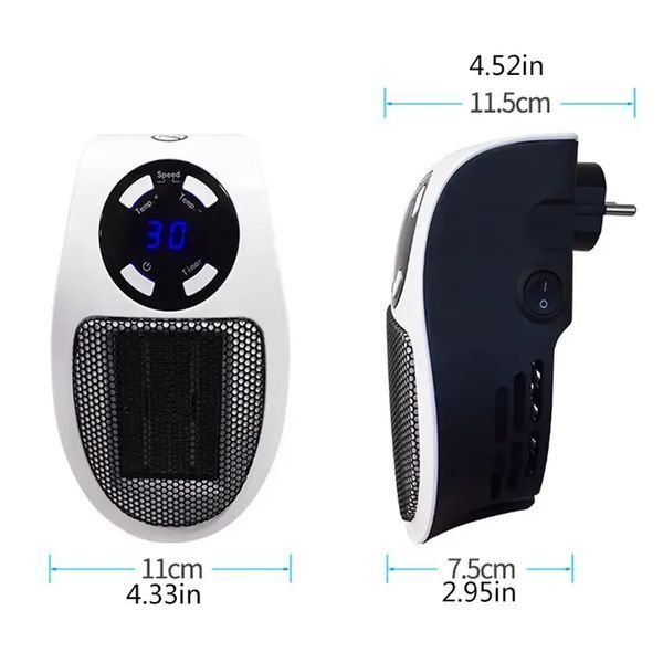 Портативний обігрівач 500W, Portable Heater з дисплеєм / Настінний електрообігрівач G9305 фото