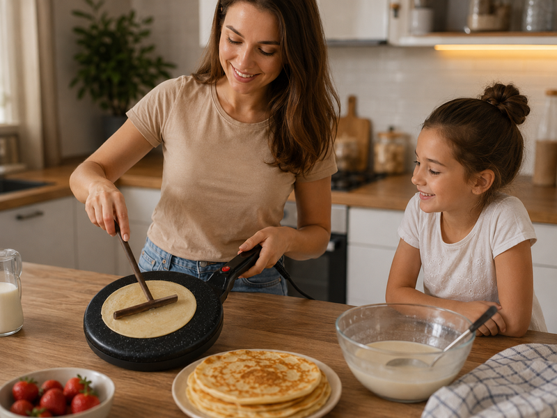Сковорода для млинців електрична CREPE MAKER / Антипригарний електричний млинець / Занурювальна електромлинка 20113135 фото
