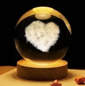 Світлодіодна кришталева куля, декоративна універсальна 3D нічниця, кришталева куля "Сонячна система" Jam11414/3 фото