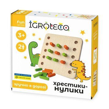 Дерев'яна гра "Хрестики-нулики" 900576, 11х11 см 900576 фото