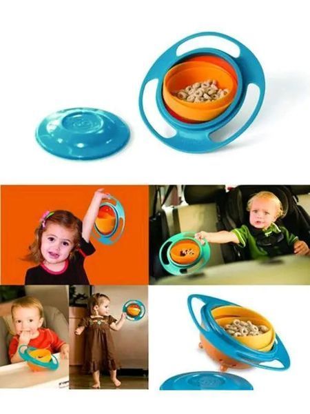 Дитяча тарілка-непроливайка "Universal Gyro Bowl", тарілка непроливайка неваляшка, посуд для дітей pr00125478 фото