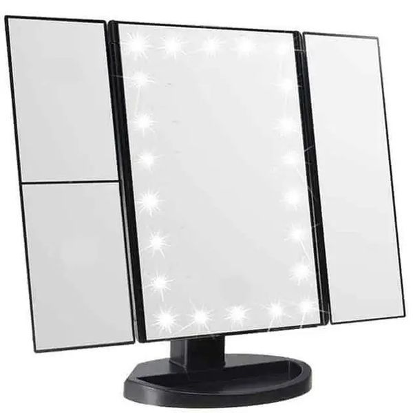 Дзеркало потрійне для макіяжу Superstar Magnifying Mirror із LED-підсвічуванням прямокутне зі збільшенням nav200119 фото