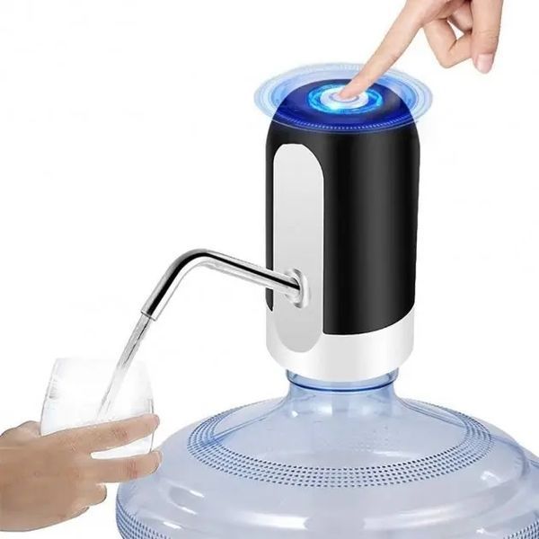 Електрична помпа для бутильованої води Automatic water dispenser з підсвічуванням на сулію 19 л Чорний 205301258 фото