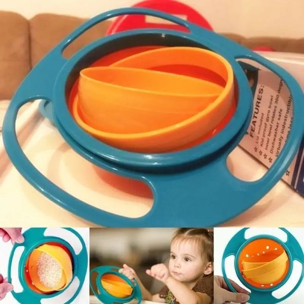 Дитяча тарілка-непроливайка "Universal Gyro Bowl", тарілка непроливайка неваляшка, посуд для дітей pr00125478 фото
