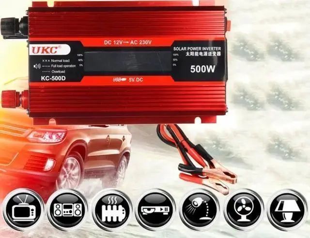 Перетворювач AC/DC KC-500D 500W+lcd, Інвертор у машину sp3738 фото