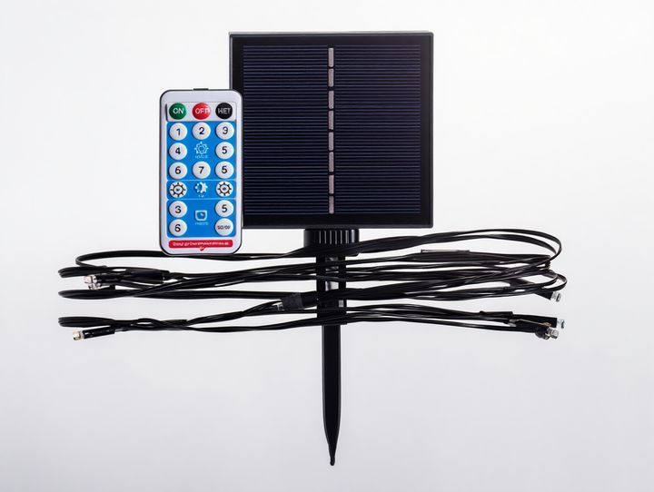 Гірлянда нитка на сонячній батареї 1500 LED 150 м чорний дріт жовтий G5861 фото