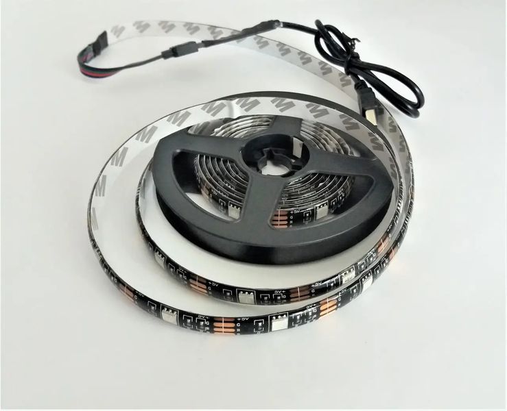 Стрічка світлодіодна RGB 5050 2м з пультом для підсвічування телевізора, монітора, меблів від USB sp5521348 фото