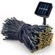 Гірлянда нитка на сонячній батареї 1500 LED 150 м чорний дріт жовтий G5861 фото 2