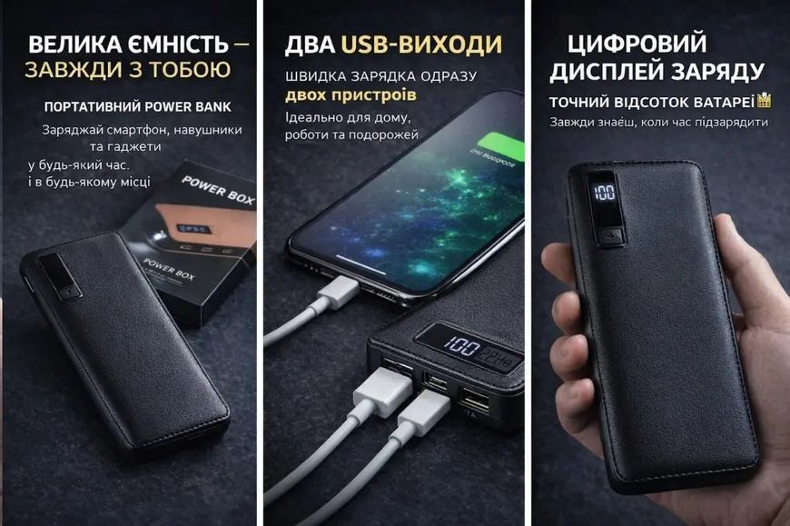Павер банк Smart Tech 50000 mah. Power Bank Чорний 205435565 фото