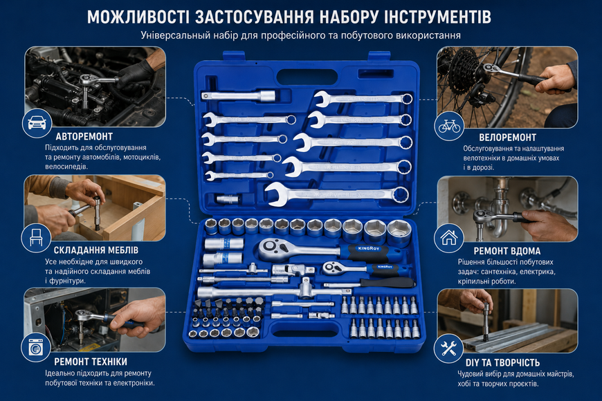 Набір інструментів 82 предмети / Набір ручного інструменту професійний 82 шт 2054197 фото