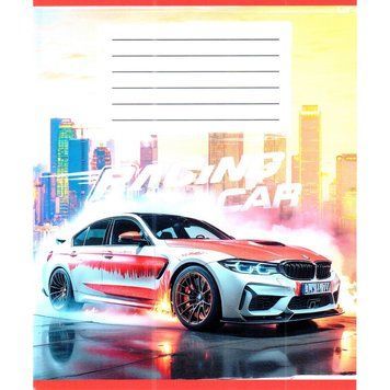 Зошит учнівський "Авто в диму" 036-580051L-1 у лінію, 36 аркушів (959057) 036-580051L-1 фото