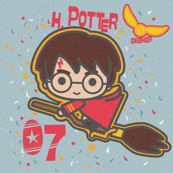 Картина за номерами "Harry Potter: Політ на мітлі" KHO1364, 25x25 см KHO1364 фото