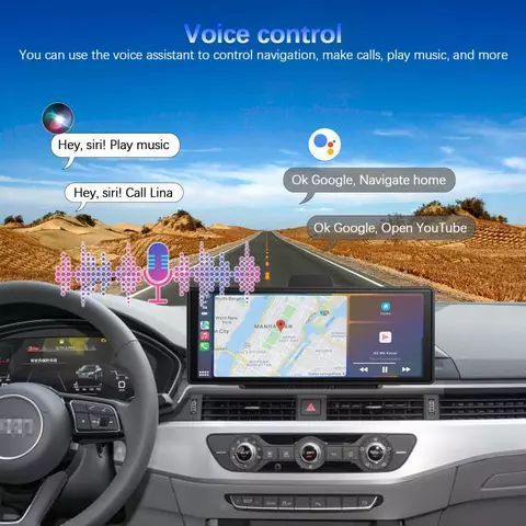 Універсальний сенсорний дисплей 10 дюймів з камерою CarPlay та Android Auto G6693 фото