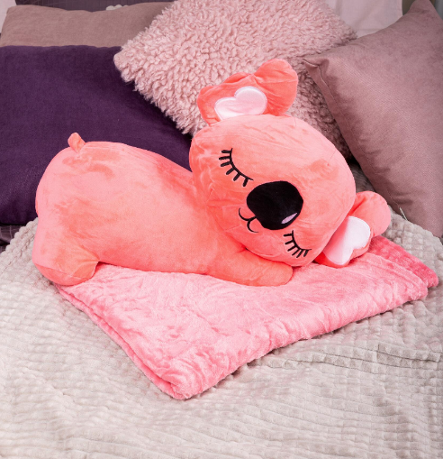 Дитяча м'яка іграшка "Коала" L1129(Pink) іграшка з пледом, розмір 50 см L1129(Pink) фото