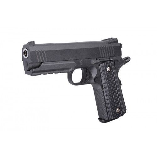 Страйкбольний пістолет "Colt 1911 Rail" Galaxy G25 метал чорний G25 фото