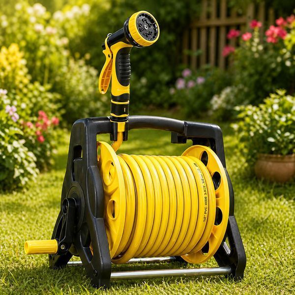 Гнучкий садовий шланг з котушкою та розпилювачем 10м / Котушка зі шлангом для поливу G8870 фото