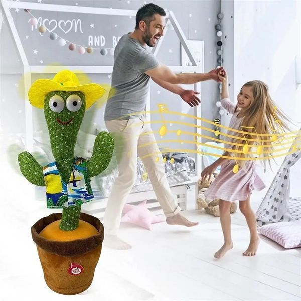 Кактус що танцює, світло-музична іграшка , Dancing Cactus TikTok кактус у вазоні 34 см 2195520158 фото