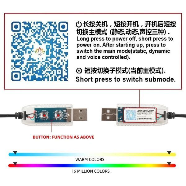 Автомобільна RGB-підсвітка салону з підтримкою програми 4 шт USB LONG124 фото