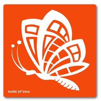 Трафарет для біо-тату Метелики bx006-24*24см, розмір 24 х 24см bx006-24*24см фото