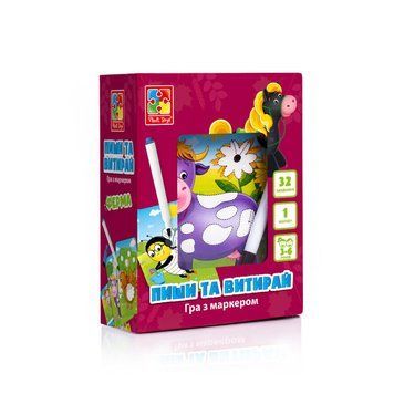 Настільна гра Пиши та витирай "Ферма" Vladi Toys VT5010-19 укр VT5010-19 фото