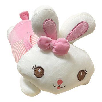 Дитяча м'яка іграшка "Зайка" L1122(Pink) іграшка з пледом, розмір 60 см L1122(Pink) фото