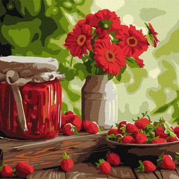 Картина за номерами "Полуничне варення" &copy;art_selena_ua KHO5726, 40х40 см KHO5726 фото