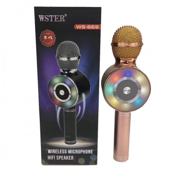 Караоке-мікрофон Wster WS-669 бездротовий мікрофон із вбудованим динаміком (USB, microSD, AUX, Bluetooth) WS669 фото