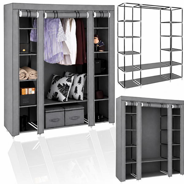 Тканинна шафа HCX Storage Wardrobe 88130 Сірий 2051052/3 фото