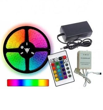 Комплект Світлодіодна стрічка багатобарвна 3528 RGB комплект 5м з пультом sa90930 фото