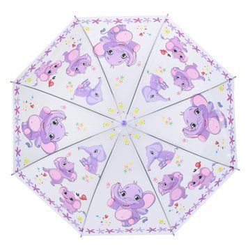 Дитяча парасолька "Слоники" MK 5793(Violet) довжина 65,5 см, тростина 60 см, діаметр 84 см MK 5793(Violet) фото