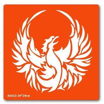 Трафарет для біо-тату Фенікс dx013-24*24см, розмір 24 х 24см dx013-24*24см фото