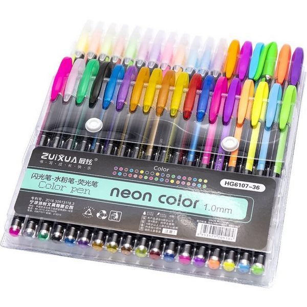 Набір гелевих ручок "Neon color" HG6107-36, 36 кольорів HG6107-36 фото