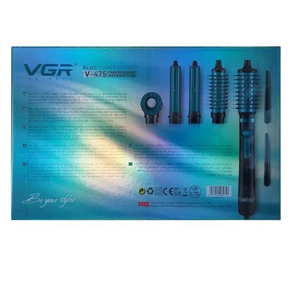 Фен-стайлер VGR 5 в 1 V-475 , Professional, 5 насадок, 1400 Вт V-475 фото
