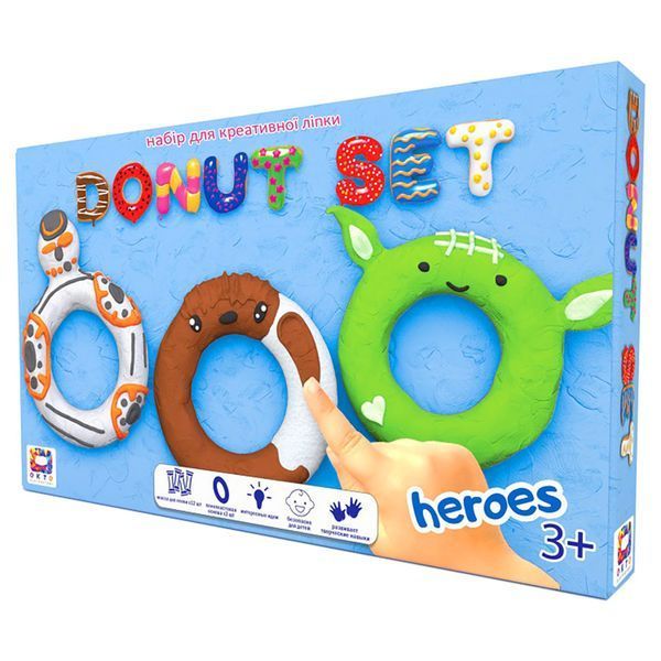 Набір для креативного ліплення TM Moon Light Clay Donut Set HEROES легкий стрибаючий пластилін - РУС 70089 70089 фото