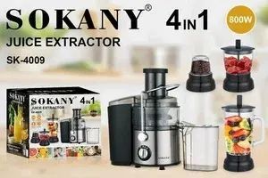 Кухонний комбайн, соковитискач 4в1 SOKANY SK-4009/насадки із високоякісної нержавіючої сталі/MULTIFUNCTIONAL/ніжки-присоски/сріблястий M16669 фото