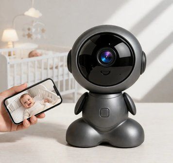 Поворотна бездротова відеокамера Wi-Fi / Відеоняня Q1 з датчиком руху, з нічним режимом, з вбудованим мікрофоном, динаміком та поворотом 355&deg; G6792 фото