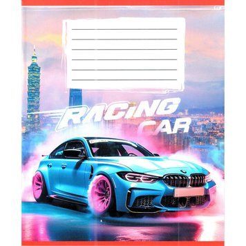 Зошит учнівський "Авто в диму" 036-580051L-4 у лінію, 36 аркушів (959057) 036-580051L-4 фото