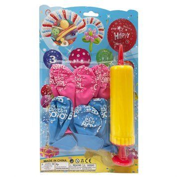 Набір Повітряних кульок "It's a girl/It's a boy" MK5478 насос, 6 шт, на аркуші Жовтий MK5478(Yellow) фото
