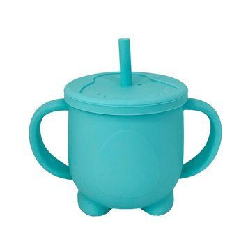 Силіконова чашка-поїлка з кришкою MGZ-0302(Turquoise) 200 мл MGZ-0302(Turquoise) фото
