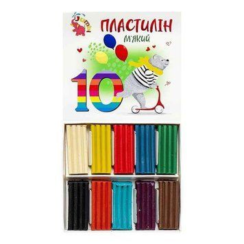 Набір для творчості Пластилін КТ 230603, 10 кольорів КТ 230603 фото
