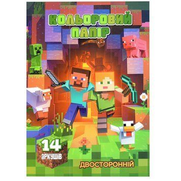 Кольоровий папір двосторонній "Minecraft" 854045-2, 14 сторінок, 7 кольорів 854045-2 фото