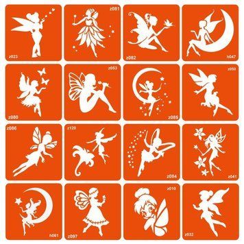 Набір трафаретів для біо-тату "Fairies" fairies-16 fairies-16 фото